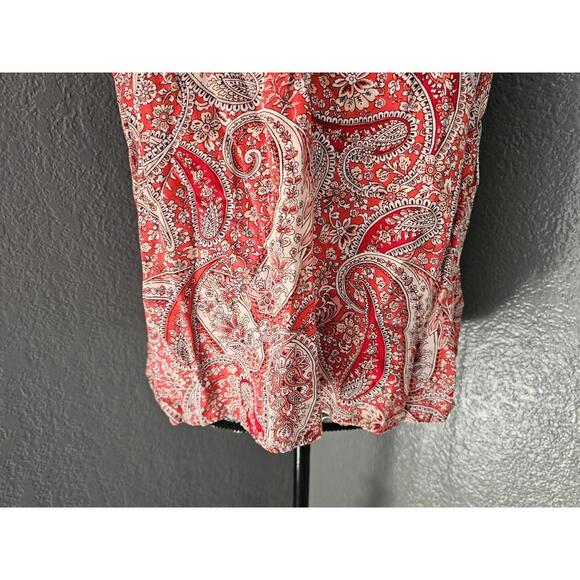 Women's Old Navy Spaghetti Strap Blouse Short Paisley Multicolor Size Large - Picture 4 of 10